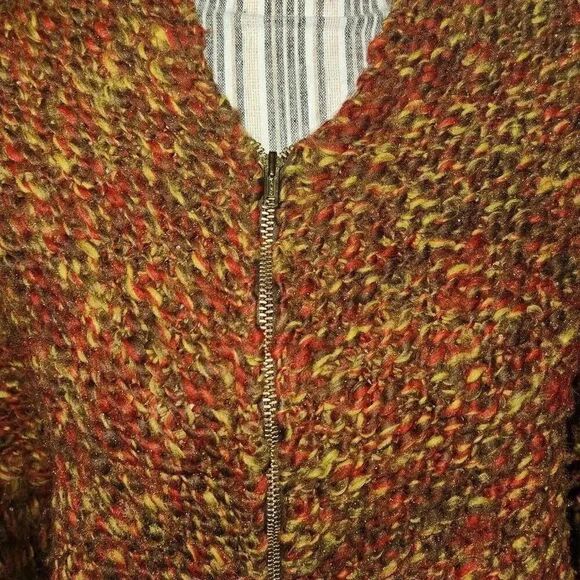 Handmade knitted rust and brown poncho women Small/Medium - Picture 3 of 8